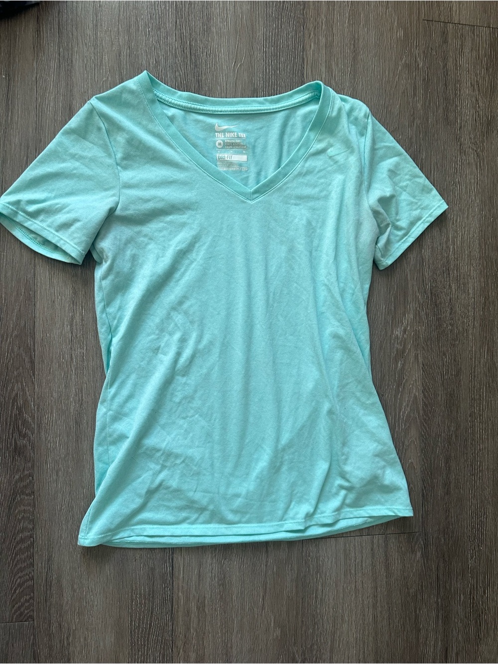 Nike Women's V-Neck Short Sleeve Tee - Aqua Blue